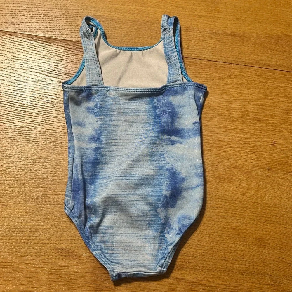 GK blue tie dye‎ leotard child XS